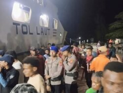 Polairud Polres Mamberamo Raya Pengamanan Arus Mudik Lebaran di Pelabuhan Laut Muara Teba