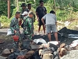 Sinergi TNI, Masyarakat, dan Pekerja, Gotong Royong Bangun Jembatan Beton Atasi Kesulitan Warga Girian Indah