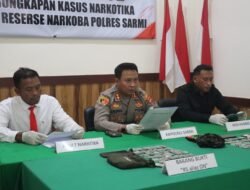 Kapolres Sarmi Pimpin Press Release Pengungkapan Kasus Ganja Seberat 61,98 Gram