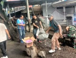 Bentuk Nyata Kepedulian TNI Terhadap Kebersihan Lingkungan, Kodim 1310/Bitung Gelar Karya Bakti Gerakan Indonesia Asri, Bersihkan Selokan dan Taman Median Jalan