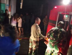 Aksi Cepat Unit Damkar Kodim 1310/Bitung Bantu Padamkan Kebakaran Tiga Rumah Warga