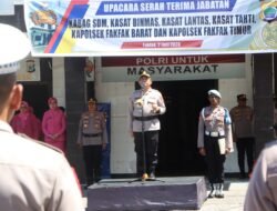 Kapolres Fakfak Pimpin Sertijab Pejabat Utama dan Kapolsek Jajaran