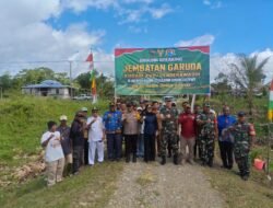 Kapolsek Bonggo Hadiri Ground Breaking Pembangunan Jembatan Garuda di Kampung Kiren