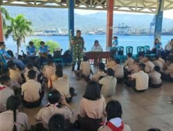 Perkuat Karakter Generasi Muda Sejak Dini, Babinsa Koramil 1310-02/Lembeh Berikan Materi Bela Negara kepada Siswa Baru SMKN 3 Bitung dalam Kegiatan MPLS