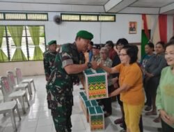 Penyerahan Bantuan Sembako kepada Masyarakat Yang Kurang Mampu di Kodim 1310/Bitung, Wujud Kepedulian di Minggu Penuh Kasih