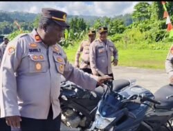 Kabag Log Polres Mamberamo Raya Pimpin pemeriksaan Kendaraan Dinas Personel