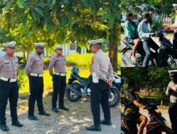 Ciptakan Kamseltibcarlantas, Sat Lantas Polres Maberamo Raya Gelar Strong Point Pagi